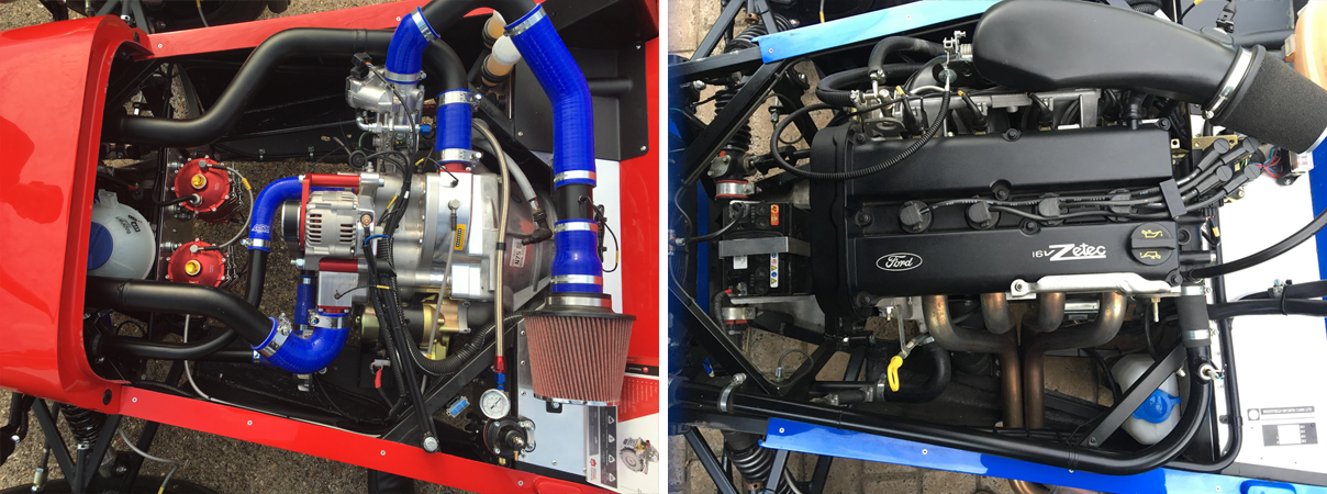 side by side close-up images of both Wankel rotary engine and Piston engine