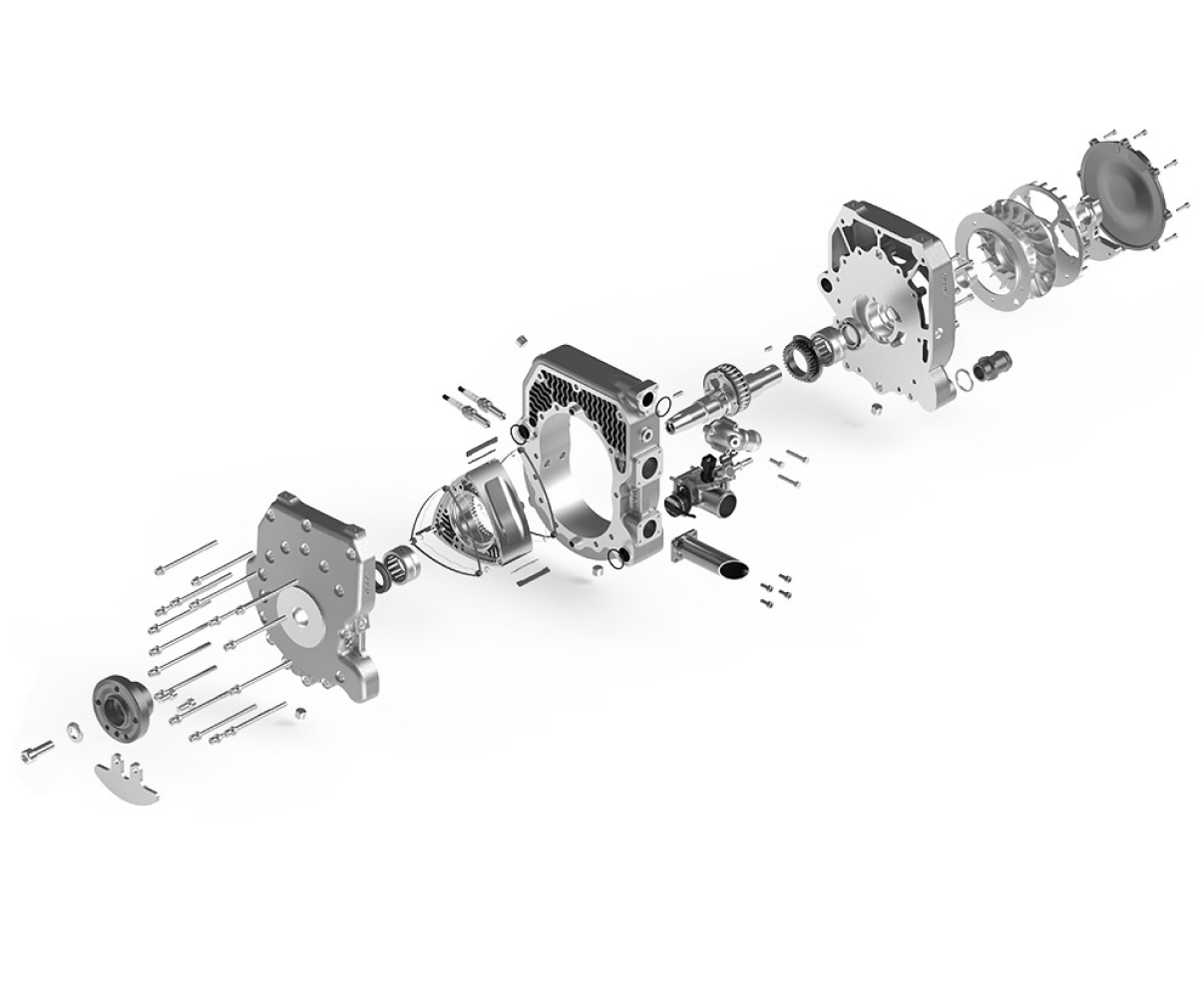 How rotary engine works- - rotary engine-components exploded view